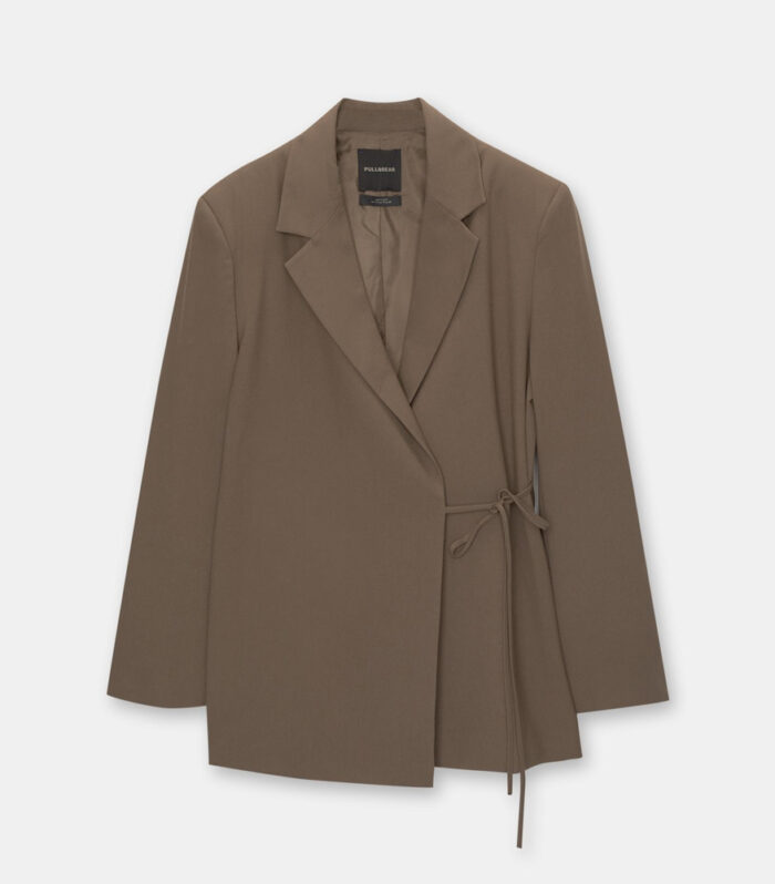 Oversize blazer with side tie