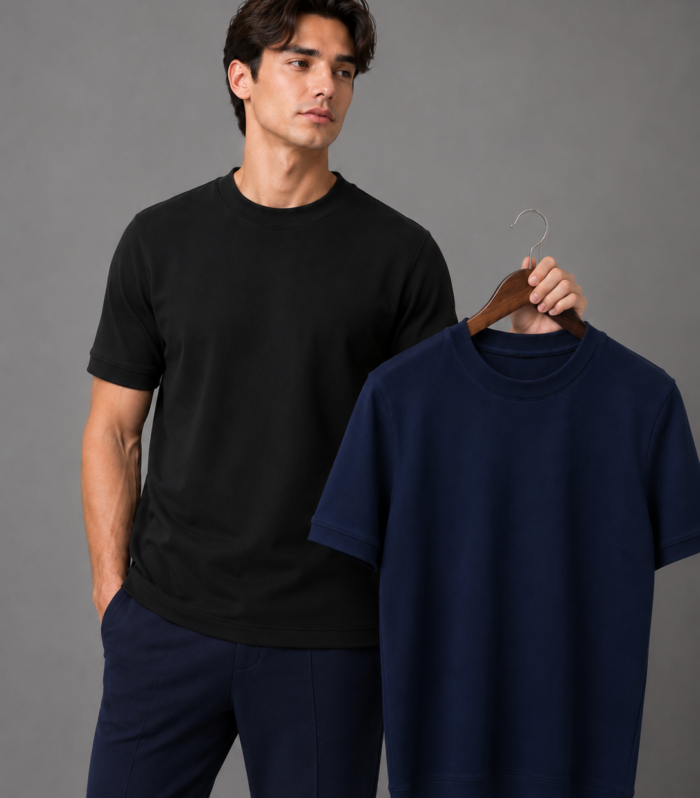 Pack 2 T-Shirt – Noir et Bleu Marine